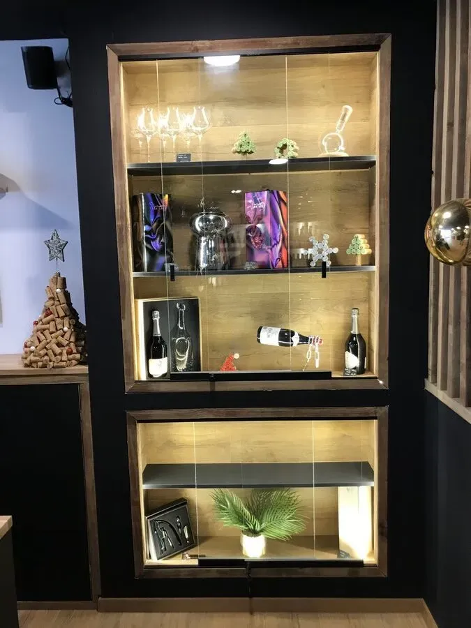 vitrine coulissante noir mat